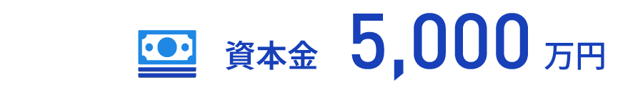 図版：会社概要　資本金 5000万円