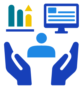 図版：人やデータなど、多様な資源の有効活用を表すイメージ